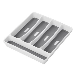 ProPlus Bestekbak - 5 vakken - Antislip - Kunststof - 32,5 x 28,5 x 4,5 cm - Wit/Grijs