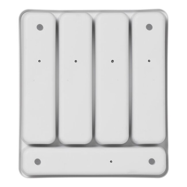 ProPlus Bestekbak - 5 vakken - Antislip - Kunststof - 32,5 x 28,5 x 4,5 cm - Wit/Grijs