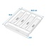 ProPlus Bestekbak - 5 vakken - Antislip - Kunststof - 32,5 x 28,5 x 4,5 cm - Wit/Grijs