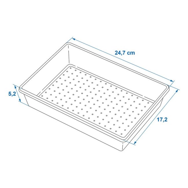 ProPlus Bestekbak - Kunststof - Antisliplaag - 24,7 x 17,2 x 5,2 cm - Wit/Grijs