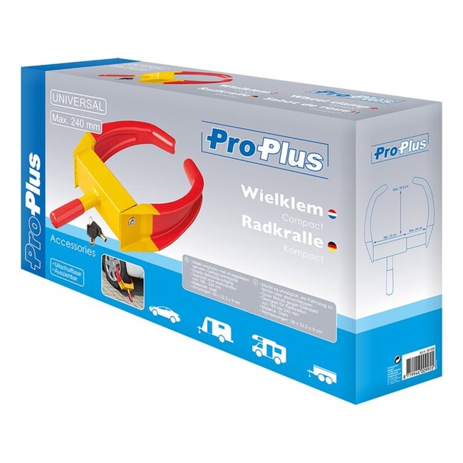 ProPlus Wielklem - Maximale bandbreedte 240 mm - Inclusief 2 sleutels - Staal - 3,3 kg
