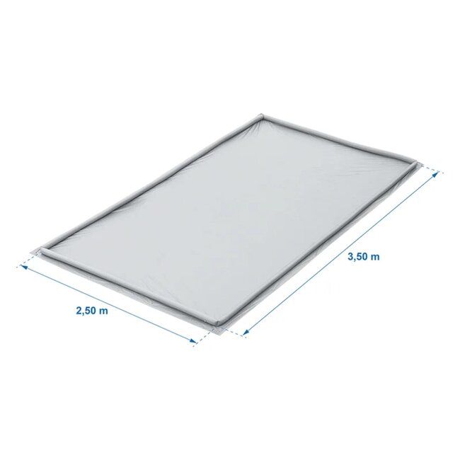 ProPlus Grondzeil - Opblaasbare rand - Waterdicht PVC - 2.5 x 3.5 meter - Grijs