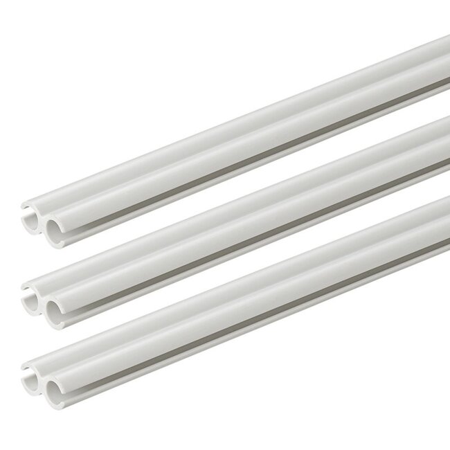 ProPlus Dubbele tentrail set - kunststof - 80 cm - lichtgrijs - 3 stuks
