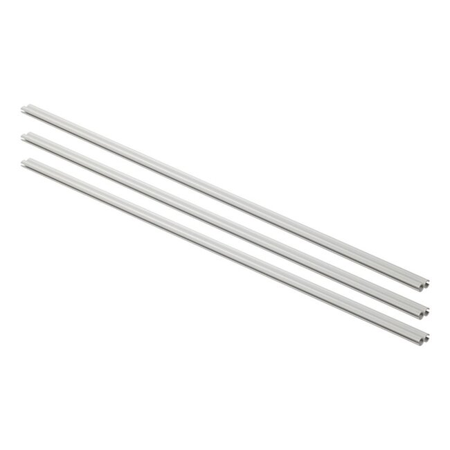 ProPlus Dubbele tentrail set - kunststof - 80 cm - lichtgrijs - 3 stuks