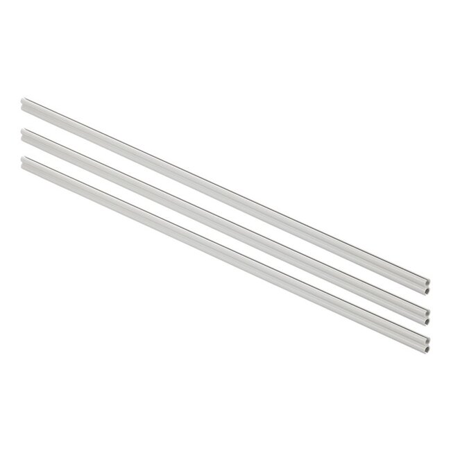 ProPlus Dubbele tentrail set - kunststof - 80 cm - lichtgrijs - 3 stuks