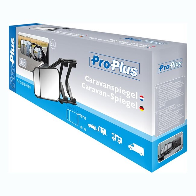 ProPlus Universele caravanspiegel - verstelbare banden - dodehoekspiegel - zwart