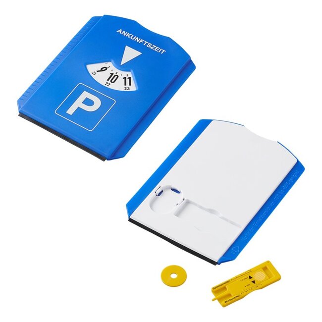 ProPlus Parkeerschijf 5-in-1 - Duitse tijd - IJskrabber - Bandenmeter - Raamtrekker - Winkelwagenmunt