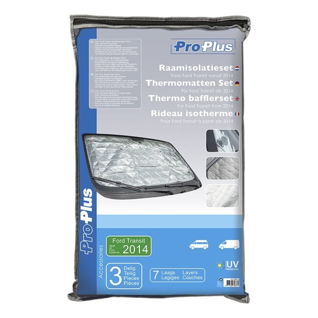 ProPlus Raamisolatieset - Zuignapbevestiging - 7-laags - Voorruit en zijruiten - Ford Transit vanaf 2014
