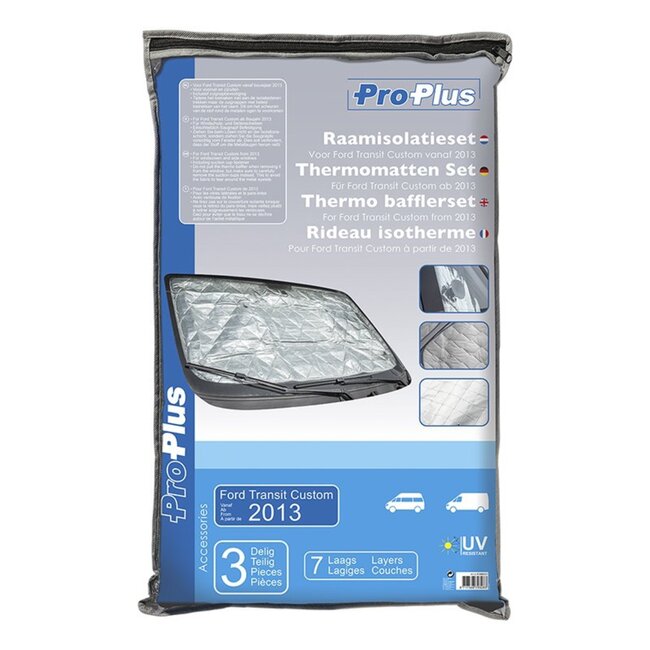 ProPlus Raamisolatieset - Zuignapbevestiging - 7-laags - Voor Ford Transit Custom - 3 stuks