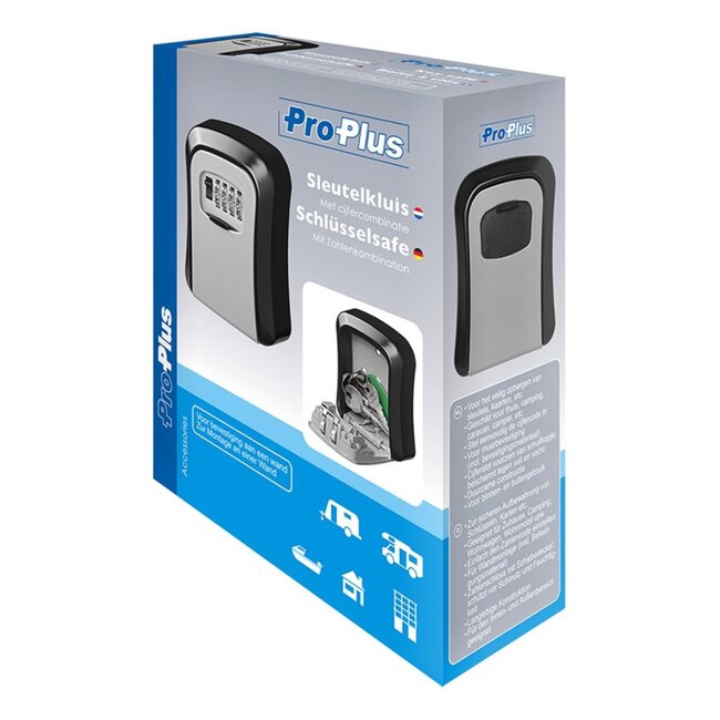 ProPlus Sleutelkluis - Cijfercombinatie - Weerbestendig - 11.5 x 9.5 x 4 cm - Zwart/Grijs