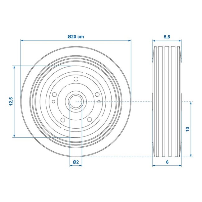 ProPlus Neuswielband - Metalen velg - Rubberband - Ø 200 x 60 mm - 400/240 kg