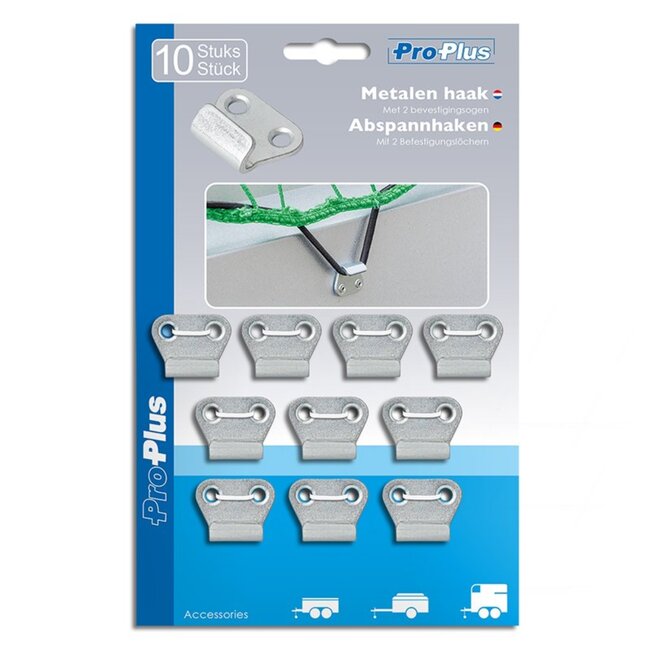 ProPlus Afspanhaak met montagegaten - 29 x 23 x 12 mm - set van 10 stuks