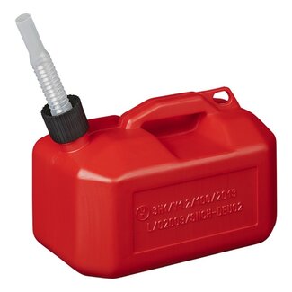 Pro Plus Jerrycan 5 Liter - Kunststof - Rood - UN-Gekeurd - Laag Model