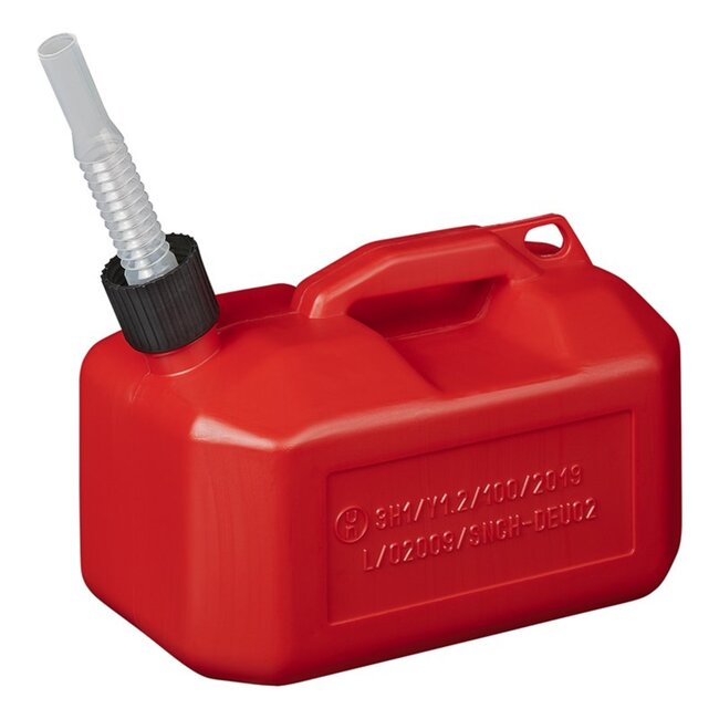 Pro Plus Jerrycan 5 Liter - Kunststof - Rood - UN-Gekeurd - Laag Model