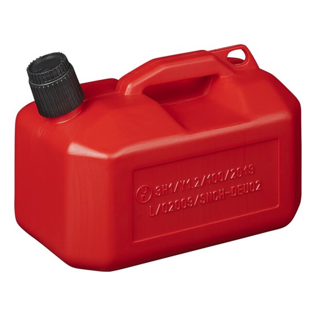 ProPlus Compacte jerrycan - 5 liter - kunststof - rood - UN-gekeurd - laag model
