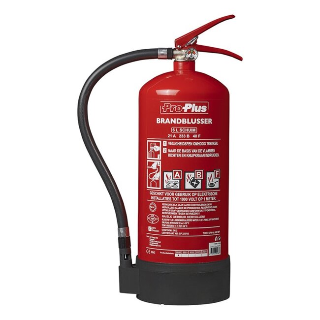 Pro Plus Brandblusser met Manometer- Schuim - Brandklasse ABF - 6 kilo