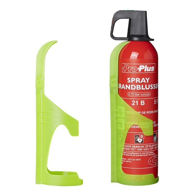 ProPlus Wandhouder brandblusser - 750 ml - fluorescerend groen - duurzaam - eenvoudig te monteren