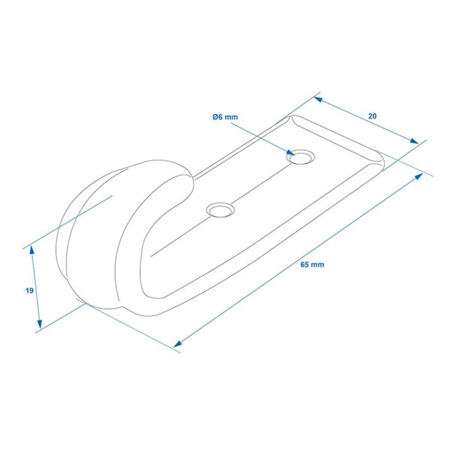 ProPlus Schroefbare haak - kunststof - 10 x 65 mm - wit - veelzijdig en stijlvol