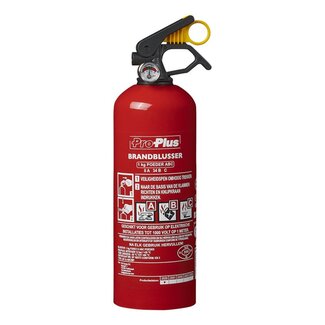 Pro Plus Brandblusser met Manometer - Poeder - Brandklasse ABC - 1 kilo