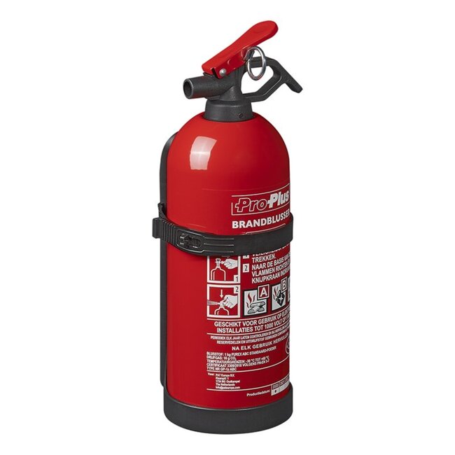 ProPlus Universele poederbrandblusser - 1 kilo - vorstbestendig - geschikt voor auto, boot en caravan