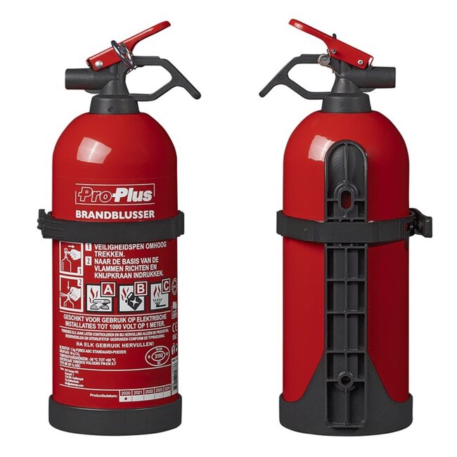 ProPlus Universele poederbrandblusser - 1 kilo - vorstbestendig - geschikt voor auto, boot en caravan