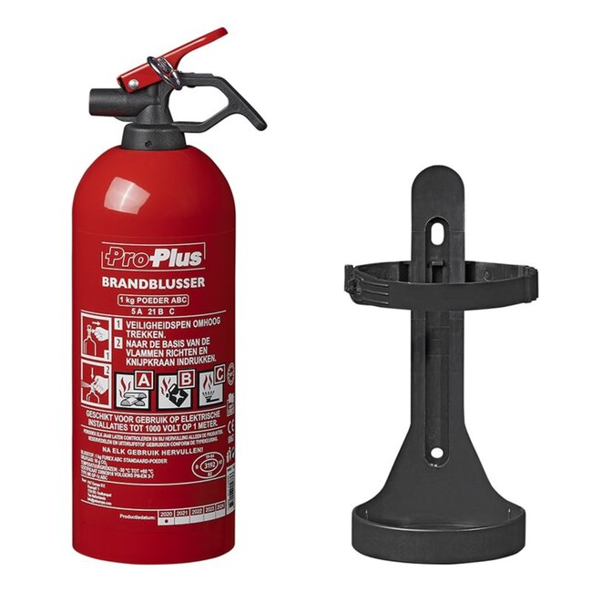 ProPlus Universele poederbrandblusser - 1 kilo - vorstbestendig - geschikt voor auto, boot en caravan