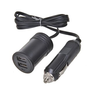 ProPlus Verlengkabel met USB lader - 2-weg - 1 meter - 12/24V - Snelle oplading