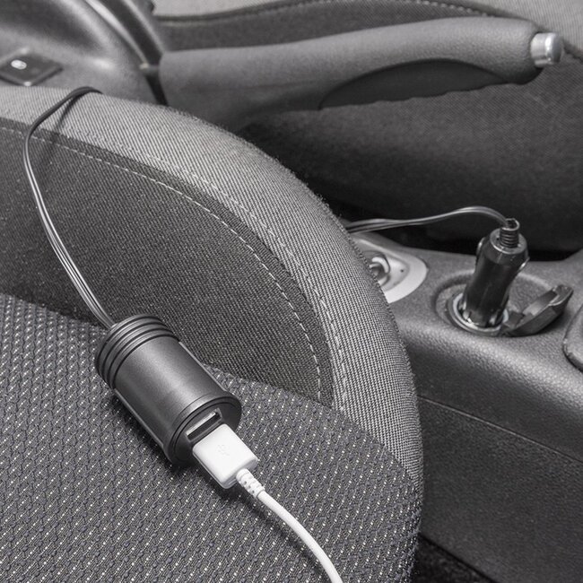 ProPlus Verlengkabel met USB lader - 2-weg - 1 meter - 12/24V - Snelle oplading