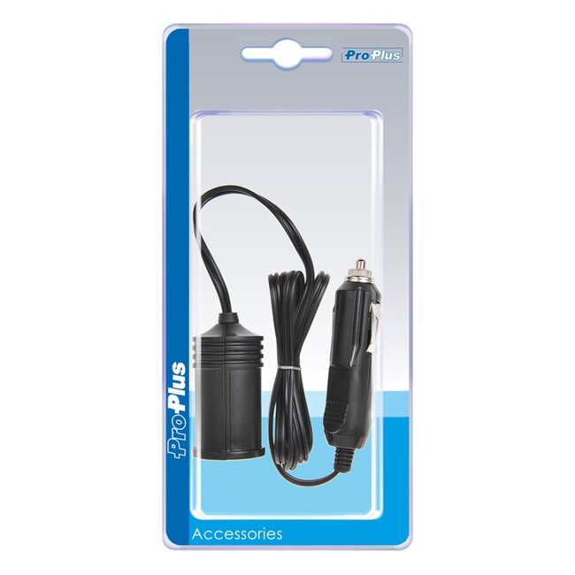 ProPlus Verlengkabel met USB lader - 2-weg - 1 meter - 12/24V - Snelle oplading