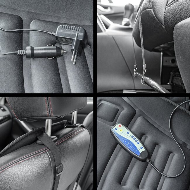 ProPlus Massage- en verwarmingskussen - 5 programma's - 3 warmtestanden - 12V - 2-in-1