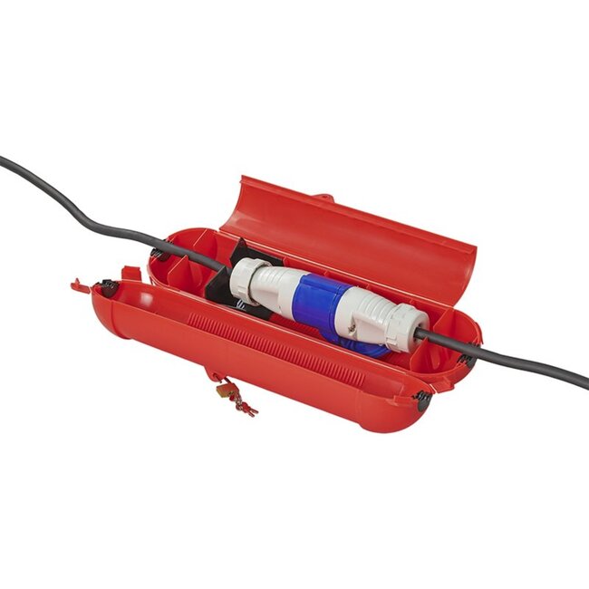 ProPlus Veiligheidsbox voor CEE stekkers - spatwaterdicht - met hangslot - Ø 9 x 37 cm - rood