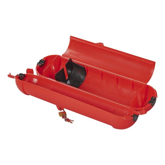 ProPlus Veiligheidsbox voor CEE stekkers - spatwaterdicht - met hangslot - Ø 9 x 37 cm - rood