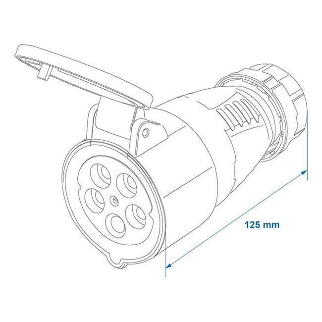 ProPlus 5-polige krachtstroom contrastekker - 16A - IP44 - 6400W - 400V