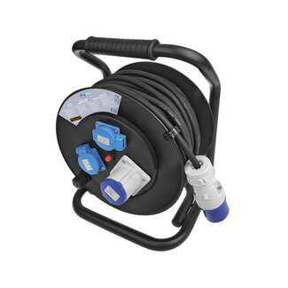 ProPlus Kabelhaspel - 25 meter - 3 x 2,5 mm² - 2 Schuko WCD - CEE Stekker