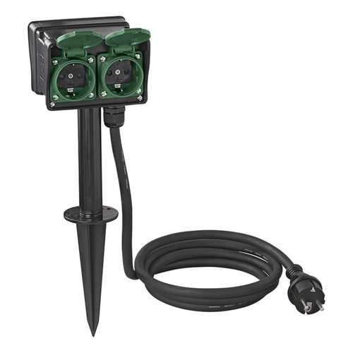 Pro Plus Dubbele Schuko Tuincontactdoos - 4 Voudig - 2 meter - 3 x 2.5 mm2 Pro Plus Dubbele Schuko Tuincontactdoos - 4 Voudig - 2 meter - 3 x 2.5 mm2