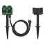 ProPlus Dubbele tuincontactdoos - 4-voudig - 2 meter kabel - IP44 - 3680W - Neopreenkabel