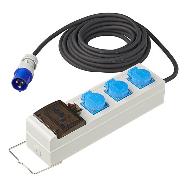 ProPlus Stekkerdoos - 20 meter - 3 stopcontacten - MCCB - ALS - IP44
