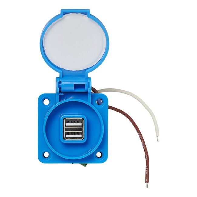 ProPlus Stopcontact met 2 USB-poorten - 2100 mA - Inbouw - IP44