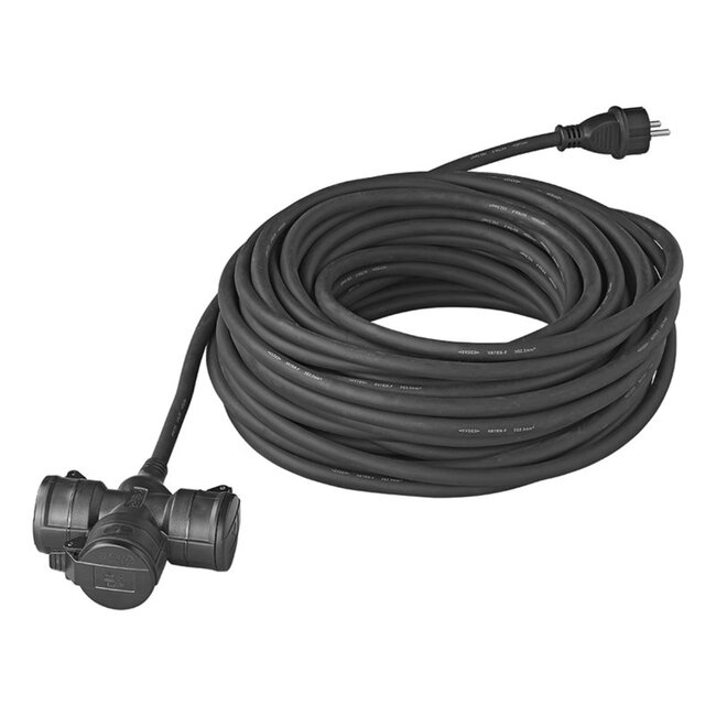 ProPlus Stekkerdoos - 3-voudig - 20 meter - IP44 - Neopreenkabel
