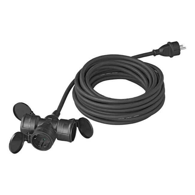 ProPlus 3-voudige stekkerdoos - 10 meter - IP44 - H07RN-F kabel - 3680W