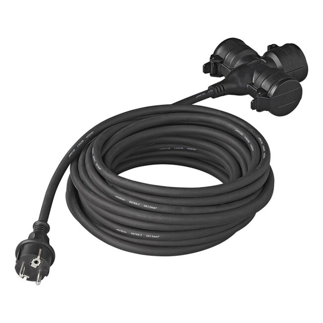 ProPlus 3-voudige stekkerdoos - 10 meter - IP44 - H07RN-F kabel - 3680W