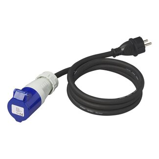 Pro Plus Verloopkabel - 150 cm - 3 x 2.5 mm2 - van Schuko stekker naar CEE