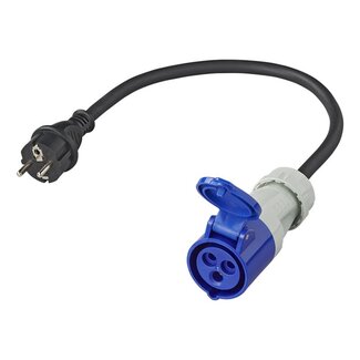 Pro Plus Verloopkabel - 40 cm - 3 x 2.5 mm2 - van Schuko stekker naar CEE