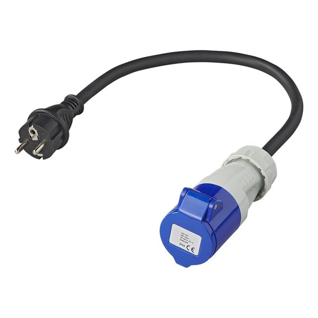 ProPlus Verloopkabel - 40 cm - Schuko naar CEE - 3 x 2.5 mm² - IP44 - Camping en Boot