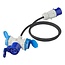 ProPlus Verloopkabel - 3 weg - 150 cm - CEE stekker naar CEE en Schuko WCD
