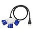 ProPlus Verloopkabel - 3 weg - 150 cm - Schuko naar 3 CEE - IP44 - 3x2.5 mm²