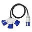 ProPlus Verloopkabel - 3 weg - 150 cm - 3 x 2,5 mm² - van CEE stekker naar 3 CEE contrastekkers