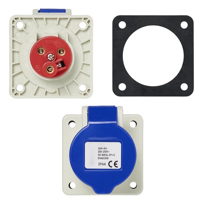 ProPlus Wandcontactdoos opbouw - 16A - IP44 - 230V - 3-polig - Spatbestendig