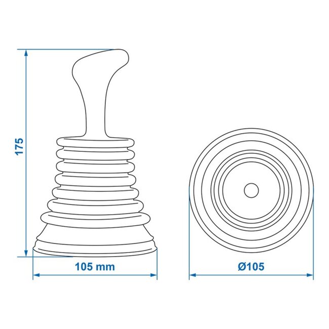 ProPlus Compacte gootsteenontstopper - balgontwerp - 105 mm - lichtblauw
