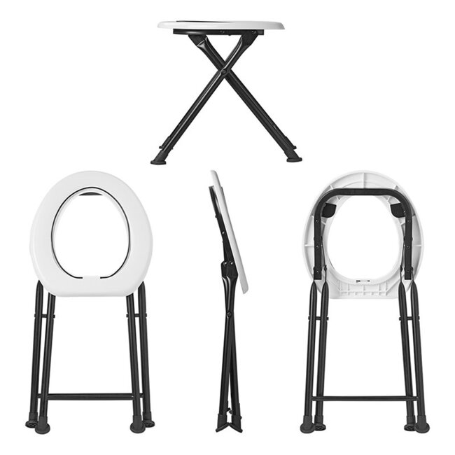 ProPlus Opvouwbaar reistoilet - compact en lichtgewicht - 40 x 37,5 x 43 cm - zwart/wit